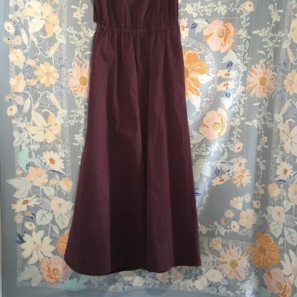 COS Wide Leg Cotton Jumpsuit - Burgundy - 4 - Picture 6 of 7